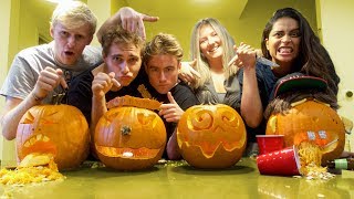 PUMPKIN CARVING CONTEST YOU CHOOSE WINNER [upl. by Aehc925]