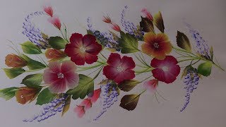 Painting One stroke painting Decorative floral Composition [upl. by Gladine]