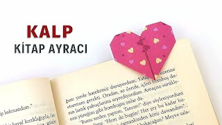 Origami Kalp Kitap Ayracı Yapımı Kağıttan Kolay Kitap Ayracı Nasıl Yapılır [upl. by Nahtnoj]