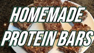 EASIEST HOMEMADE PROTEIN BARS ONLY 4 INGREDIENTS [upl. by Yoccm]