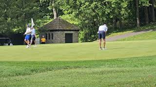 Chipper Jones and John Smoltz play hole 12 at Leatherstocking golf course Cooperstown NY 71924 [upl. by Kayne]