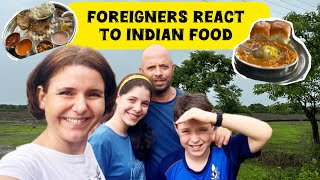 Foreigners React to Maharashtrian Food travelvlog foreigners kokan maharashtra [upl. by Nywloc]