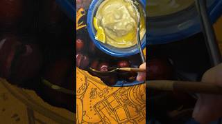 “Grazer’s Delight” Pt 5 Hummus Dish amp Cherries 🍋🍒 charcuterieboard oilpainting art [upl. by Ynnoj]