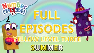 Numberblocks SummerLearning  Yellow Level Three  Full Episodes 2830 [upl. by Notrom]