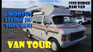 1980 Dodge Ram Camper Van Tour  6 MONTHS LIVING IN IT  UPGRADED [upl. by Nagoh]