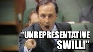 Unrepresentative swill 1989 The collected insults of former PM Paul Keating  ABC News [upl. by Nerag668]