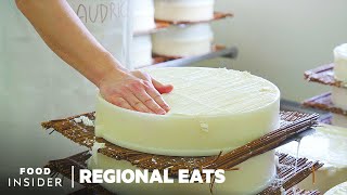 How Brie De Meaux Cheese Is Made In France  Regional Eats [upl. by Tiffa]