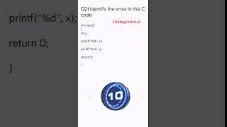 C Programming interview Questions cinterviewquestions codingtutorial [upl. by Adlai]