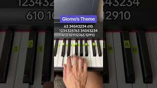 Giornos Theme Easy Piano Tutorial piano jojo tutorial [upl. by Jalbert]