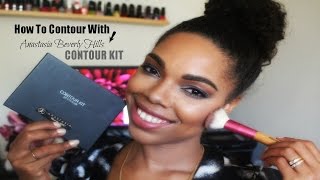 Contouring and highlighting tutorial with Anastasia Beverly Hills Contour Kit FOR WOC [upl. by Ecinuahs114]