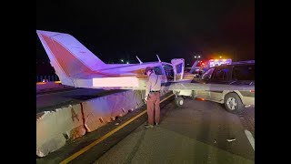 Watch the moment a plane lands on a Minnesota highway [upl. by Ahsyen989]