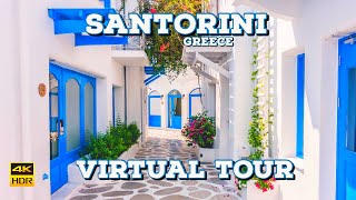 Santorini Greece 🇬🇷  Summer Walk  4K HDR Walking Tour ▶85min [upl. by Bluma]