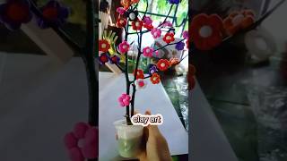 clay flower vase making 💐 diy craftideas claycraft shortvideo [upl. by Eyahsal]