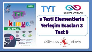 Orbital Yayınları TYT Kimya Soru Bankası s Testi Elementlerin Yerleşim Esasları 3 Test 9 [upl. by Llednol]