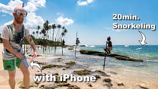 Hidden Gems Exotic Beaches of Sri Lanka Snorkeling with my Iphone 😬 [upl. by Llennehc]