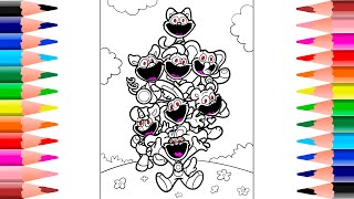 Poppy Play Time Chapter 4 Coloring Pages  How to Color All NEW Monsters [upl. by Bora]