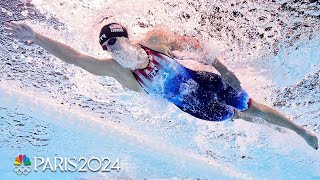 Underwater cam Katie Ledeckys historic fourpeat in 800m freestyle  Paris Olympics  NBC Sports [upl. by Gardel]