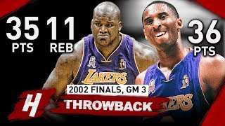 Kobe Bryant amp Shaquille ONeal EPIC Game 3 Full Highlights vs Nets 2002 Finals  71 Pts Combined [upl. by Sirc]