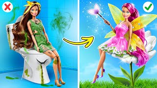 From Barbie Doll to Fairy Doll Makeover DIY Miniature Ideas for Barbie [upl. by Inej]