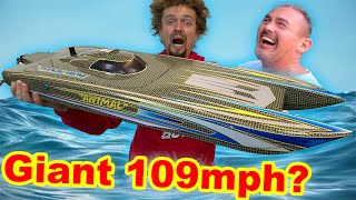 Twin Motor 12s RC Speed Boat fastest RTR boat in the world [upl. by Delacourt]