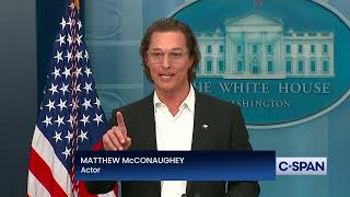 Matthew McConaughey Complete Remarks at White House Press Briefing [upl. by Arbrab741]