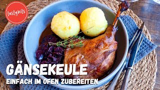 Knusprige Gänsekeulen mit leckerer Sauce Einfache Zubereitung im Ofen [upl. by Patricia226]