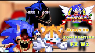 SonicEXE  Fnf React To Confronting Yourself Final Zone V2 GoodBad Ending FNFTails [upl. by Steffi]