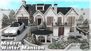 BLOXBURG Modern Winter Mansion Speedbuild  Roblox House Build [upl. by Sadnac]