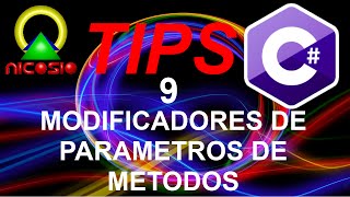 Tips C 09 Modificadores de Parámetros de Métodos [upl. by Itaws]