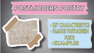 Postmodern poetry in english literature [upl. by Lytsyrk165]