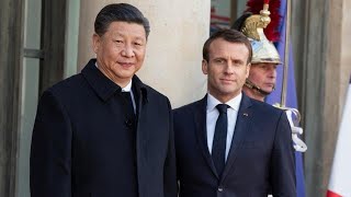 MACRON EN FRANCE ET XI EN CHINE SADRESSENT À LA PRESSE À PARIS [upl. by Vergil]