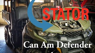 Can Am Defender not Charging Stator Replacement [upl. by Ardnalac650]