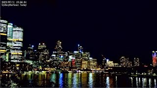 Beautiful lights and skyline at Barangaroo This is Sydney Harbour Australia LIVE Cam 20112023 [upl. by Noitsirhc558]