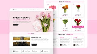 Create A Responsive ECommerce Flower Shop Website Design Using Pure HTML amp CSS Only [upl. by Egres]