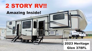 2 STORY FIFTH WHEEL RV 2023 Forest River Heritage Glen 378FL [upl. by Shirah]