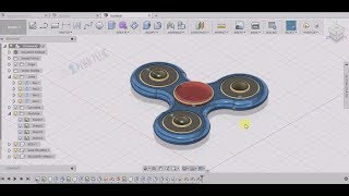 DESIGN OF FIDGET SPINNER  WORKING  AUTODESK FUSION 360 [upl. by Aihsekan]