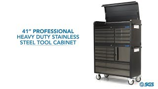 SGS 41quot Professional 14 Drawer Stainless Steel Tool Chest amp Roller Cabinet [upl. by Ellehcirt]