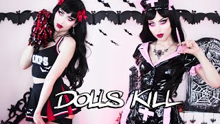 🦇 DOLLS KILL WIDOW  HALLOWEEN HAUL 🦇 Trying on Costumes  Goth Outfits  Vesmedinia [upl. by Lissa]