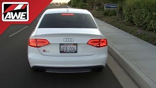 AWEintheWild Audi B8 S4  Stock vs Resonated Downpipes and Track Edition Exhaust [upl. by Orelu]