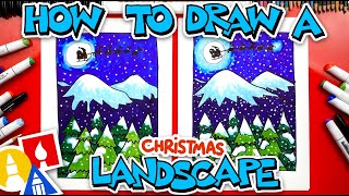 How To Draw A Christmas Landscape [upl. by Jeremias]