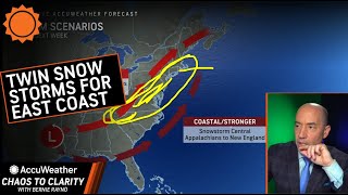 Twin Snowstorms for the East Coast  AccuWeather [upl. by Certie]