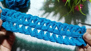 Great Idea Crochet Design  Beautiful Easy Design Hair Band  Hair Band Banane ka Tarika [upl. by Audie]