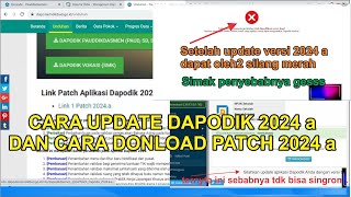 Cara instal dapodik 2024 a  terjadi masalah silang merah dapodiknya setelah instal patch [upl. by Arin]