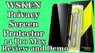 WSKEN Privacy Screen Protector for iPhone 14 Pro Max demo amp review [upl. by Eelegna17]