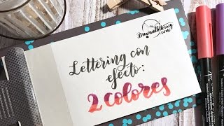 Lettering con efecto dos colores [upl. by Ecidnarb]