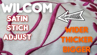 How to make text larger thicker bolder wider in Wilcom Embroidery text adjustment [upl. by Fritzsche]