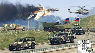 Irani Fighter Jets amp Helicopters Attack on Israeli Military Weapons Supply Convoy  GTA5 [upl. by Ralyat842]