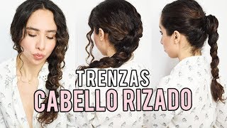 CÓMO TRENZAR EL CABELLO RIZADO  TRENZAS FÁCILES [upl. by Wildon]