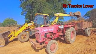 JCB 3dx Bakhoe Machine Loading Work In Mahindra Tractor Trolly  JCB 3dx Loader Loading video jcb [upl. by Powder438]