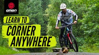 How To Corner On A Mountain Bike  Learn Basic MTB Skills Anywhere [upl. by Teuton]